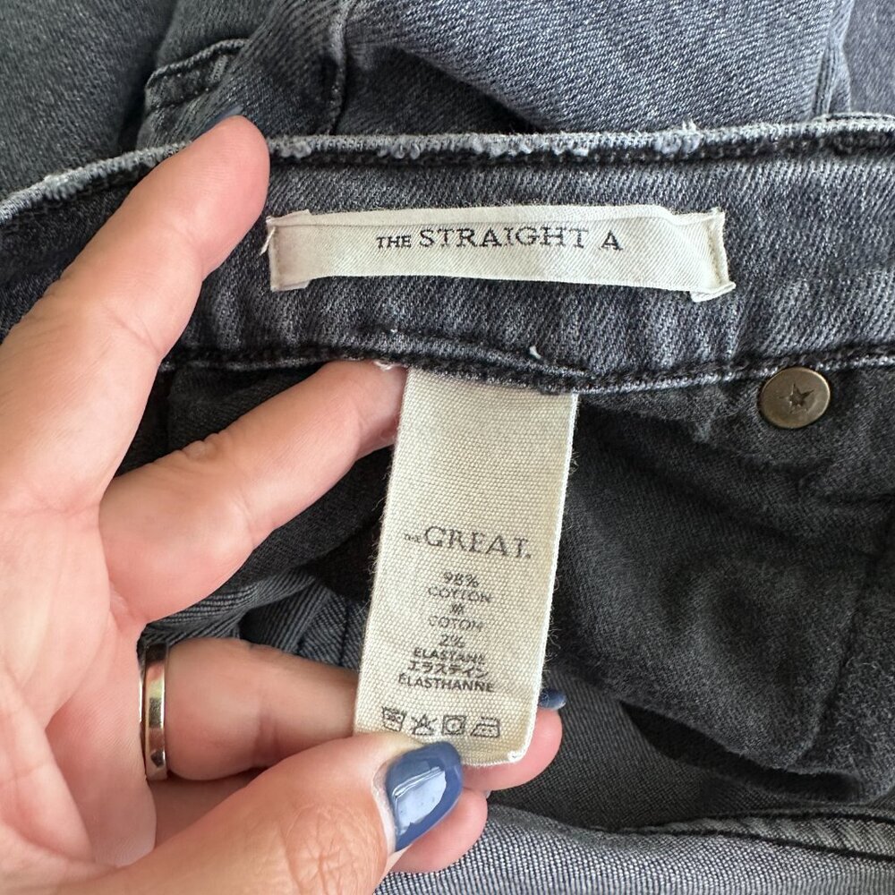 The Great The Straight A Cropped Jeans High Rise Button Fly Indigo 25 #A1228 - Picture 8 of 10